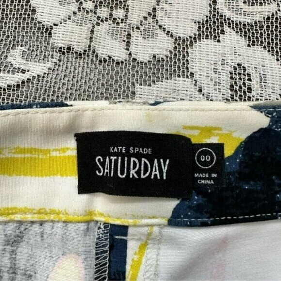 Kate Spade Saturday Watercolor Straight Leg Ankle Trousers Sz 00 - Picture 3 of 13